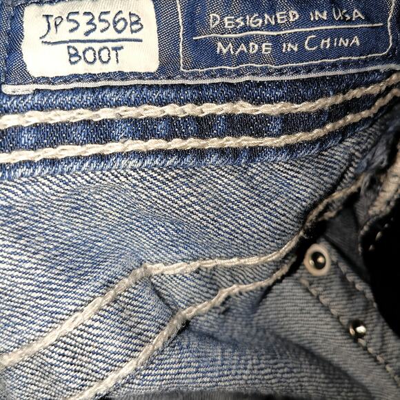 Miss Me Vintage Y2K Blue Stretch Denim Rhinestone Detailed Bootcut Jeans 27 - Picture 13 of 13